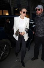 GIGI HADID Arrives at Chanel Fitting at Paris Fashion Week 01/17/2020