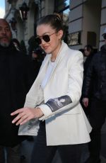 GIGI HADID Arrives at Chanel Fitting at Paris Fashion Week 01/17/2020