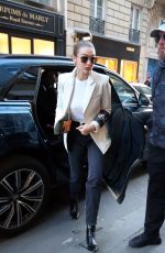 GIGI HADID Arrives at Chanel Fitting at Paris Fashion Week 01/17/2020