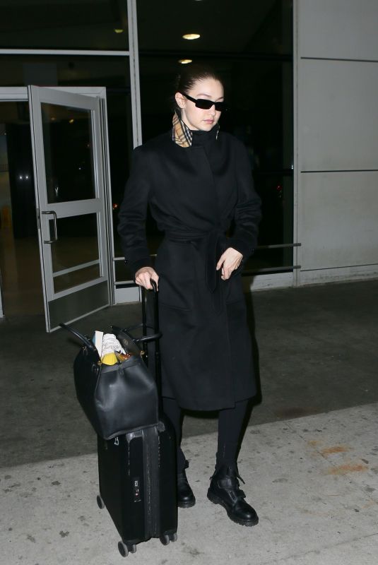 GIGI HADID Arrives at JFK Airport in New York 01/24/2020