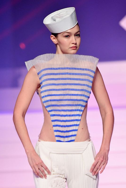 GIGI HADID at Jean-Paul Gualtier Haute Couture Show in Paris 01/22/2020