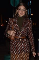 GIGI HADID Heading to Prada Dinner Party at Paris Fashion Week 01/19/2020