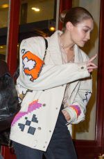 GIGI HADID Leaves Jean Paul Gaultier Fashion Show in Paris 01/22/2020