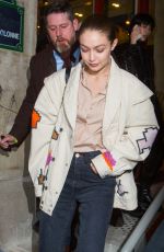 GIGI HADID Leaves Jean Paul Gaultier Fashion Show in Paris 01/22/2020