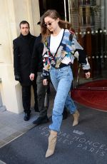 GIGI HADID Leaves Royal Monceau Hotel in Paris 01/18/2020