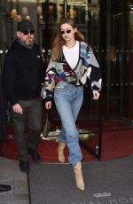 GIGI HADID Leaves Royal Monceau Hotel in Paris 01/18/2020
