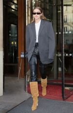 GIGI HADID Leaves Royal Monceau Hotel in Paris 01/19/2020
