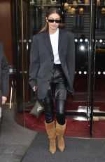 GIGI HADID Leaves Royal Monceau Hotel in Paris 01/19/2020