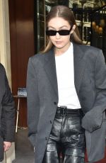 GIGI HADID Leaves Royal Monceau Hotel in Paris 01/19/2020