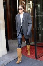 GIGI HADID Leaves Royal Monceau Hotel in Paris 01/19/2020