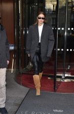 GIGI HADID Leaves Royal Monceau Hotel in Paris 01/19/2020