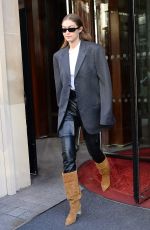 GIGI HADID Leaves Royal Monceau Hotel in Paris 01/19/2020
