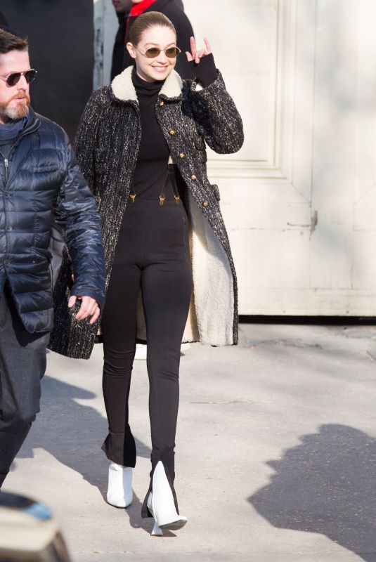 GIGI HADID Out and About in Paris 01/21/2020