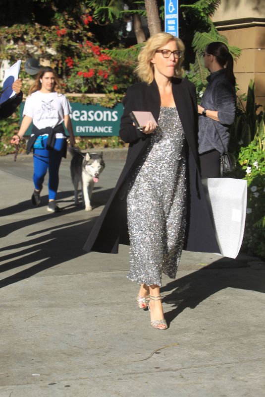 GILLIAN ANDERSON Leaves Four Seasons Hotel in Beverly Hills 01/03/2020