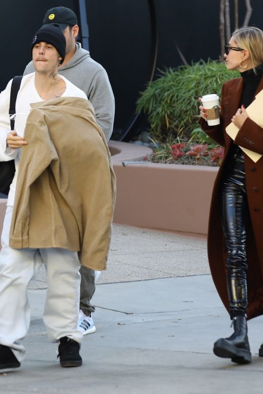 HAILEY and Justin Bieber Out in Santa Monica 01/14/2020