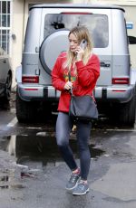 HILARY DUFF Arrives at a Nail Salon in Los Angeles 01/21/2020