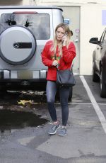HILARY DUFF Arrives at a Nail Salon in Los Angeles 01/21/2020