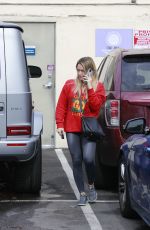 HILARY DUFF Arrives at a Nail Salon in Los Angeles 01/21/2020