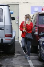 HILARY DUFF Arrives at a Nail Salon in Los Angeles 01/21/2020