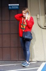 HILARY DUFF Arrives at a Nail Salon in Los Angeles 01/21/2020