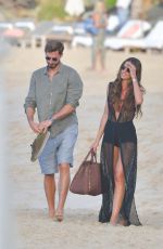 IZABEL GOULART and Kevin Trapp Out on the Beach in St Barth 12/31/2019
