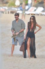 IZABEL GOULART and Kevin Trapp Out on the Beach in St Barth 12/31/2019