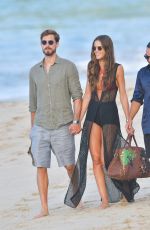 IZABEL GOULART and Kevin Trapp Out on the Beach in St Barth 12/31/2019