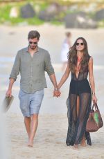 IZABEL GOULART and Kevin Trapp Out on the Beach in St Barth 12/31/2019