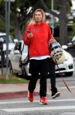 JESSICA HART Out with Her Dog in West Hollywood 01/08/2020