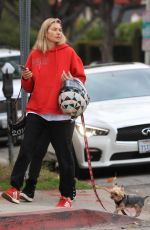 JESSICA HART Out with Her Dog in West Hollywood 01/08/2020
