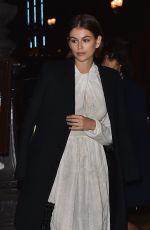 KAIA GERBER Arrives at Prada Dinner Party at Paris Fashion Week 01/19/2020