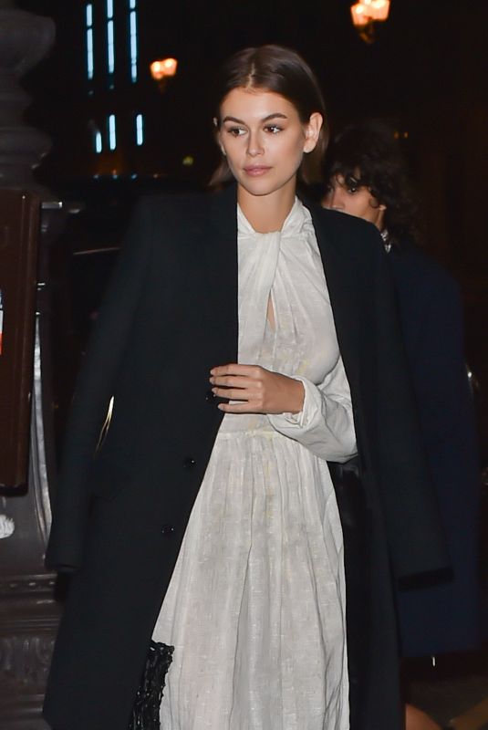 KAIA GERBER Arrives at Prada Dinner Party at Paris Fashion Week 01/19/2020