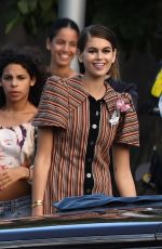 KAIA GERBER Poses with a Classic Car at a Photoshoot in Miami 01/13/2020