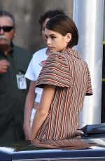 KAIA GERBER Poses with a Classic Car at a Photoshoot in Miami 01/13/2020