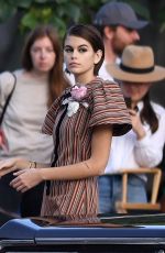 KAIA GERBER Poses with a Classic Car at a Photoshoot in Miami 01/13/2020