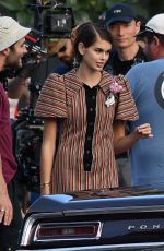 KAIA GERBER Poses with a Classic Car at a Photoshoot in Miami 01/13/2020
