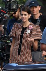 KAIA GERBER Poses with a Classic Car at a Photoshoot in Miami 01/13/2020