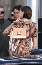 KAIA GERBER Poses with a Classic Car at a Photoshoot in Miami 01/13/2020