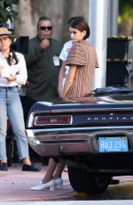 KAIA GERBER Poses with a Classic Car at a Photoshoot in Miami 01/13/2020