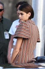 KAIA GERBER Poses with a Classic Car at a Photoshoot in Miami 01/13/2020