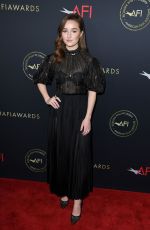 KAITLYN DEVER at 20th Annual AFI Awards in Beverly Hills 01/03/2020