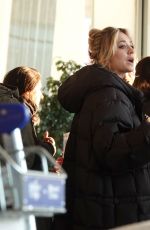 KALEY CUOCO on the Set of The Flight Attendant at Airport in Rome 01/15/2020