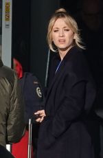 KALEY CUOCO on the Set of The Flight Attendant at Airport in Rome 01/15/2020