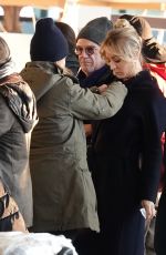 KALEY CUOCO on the Set of The Flight Attendant at Airport in Rome 01/15/2020