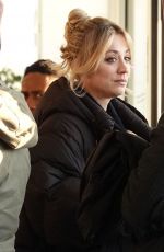 KALEY CUOCO on the Set of The Flight Attendant at Airport in Rome 01/15/2020