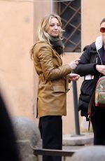 KALEY CUOCO on the Set of The Flight Attendant in Rome 01/16/2020