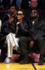 KIM KARDASHIAN and Kanye West at Cleveland Cavaliers vs LA Lakers Game in Los Angeles 01/13/2020