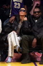 KIM KARDASHIAN and Kanye West at Cleveland Cavaliers vs LA Lakers Game in Los Angeles 01/13/2020