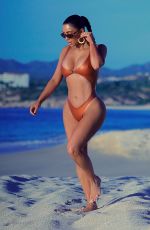 KIM KARDASHIAN in Bikini at a Beach in Mexico 01/13/2020