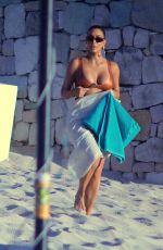 KIM KARDASHIAN in Bikini at a Beach in Mexico 01/13/2020